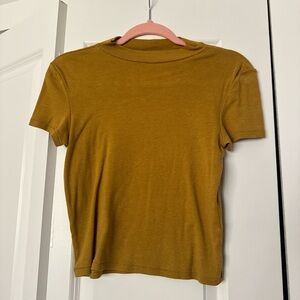 American Eagle Outfitters Mustard Crop Top